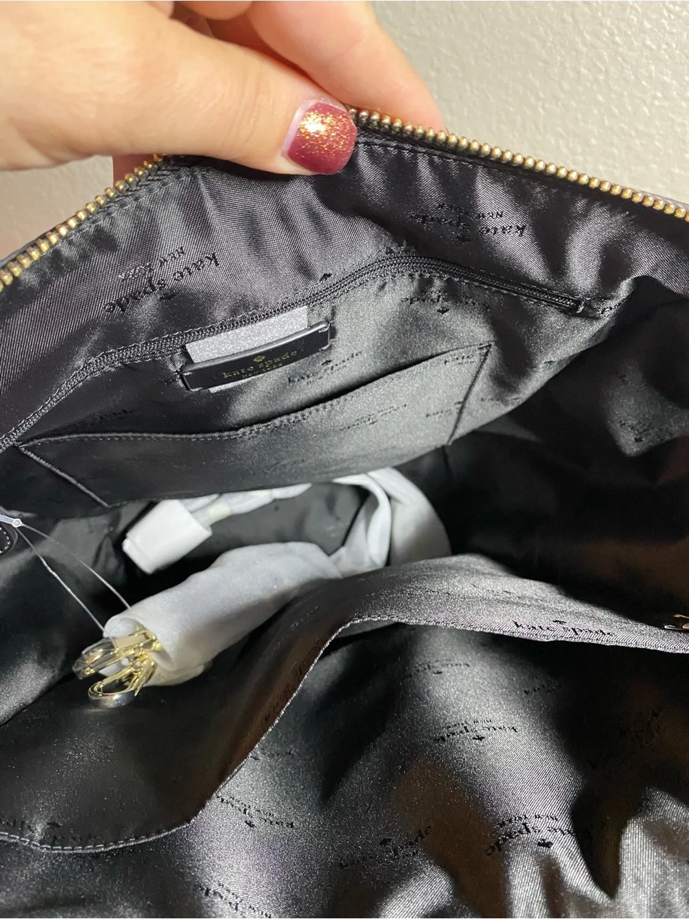 kate spade Black Nylon Laptop Tote with Gold Hardware